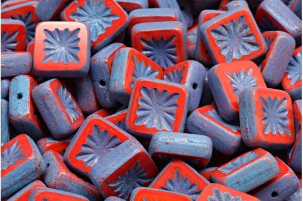 TCB Squared Kiwi Beads 10x10mm - Image 1