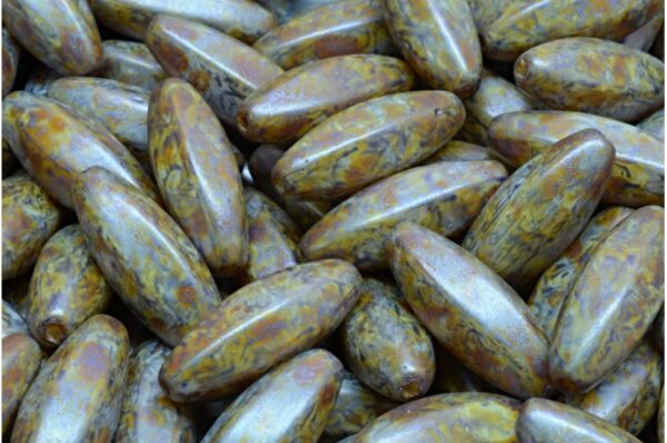 Peeled Olive beads 19x7mm - Image 1