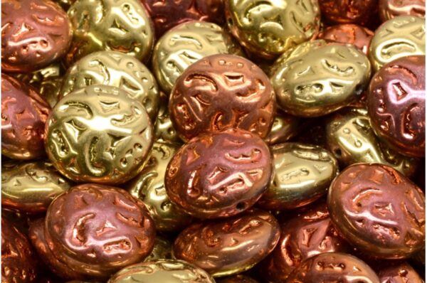 Lentil Beads with Ornaments 14mm - Image 1