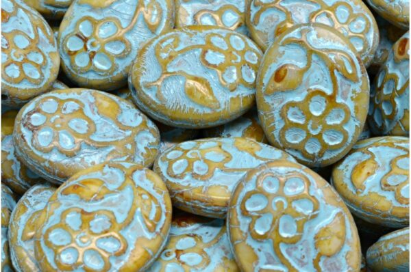 Oval With Flower Beads 21x16mm - Image 1