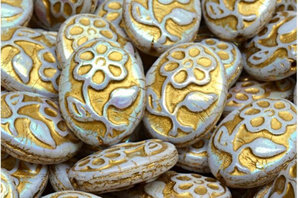 Oval With Flower Beads 21x16mm - Image 1