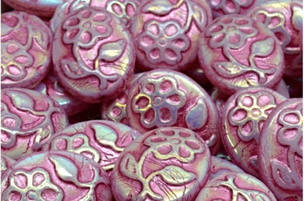 Oval With Flower Beads 21x16mm - Image 1