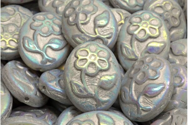 Oval With Flower Beads 21x16mm - Image 1