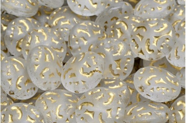 Lentil Beads with Ornaments 14mm - Image 1