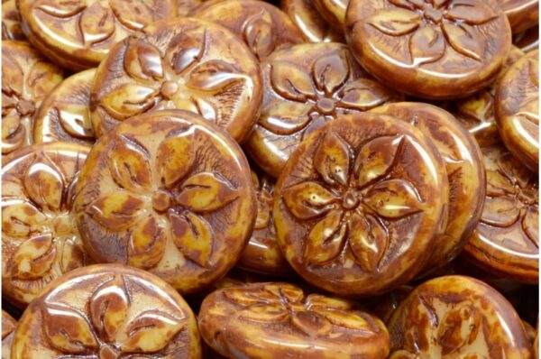 Flower Coin Beads 18x18mm - Image 1