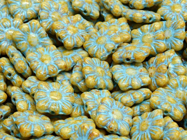 Square Flower Beads 9x9mm